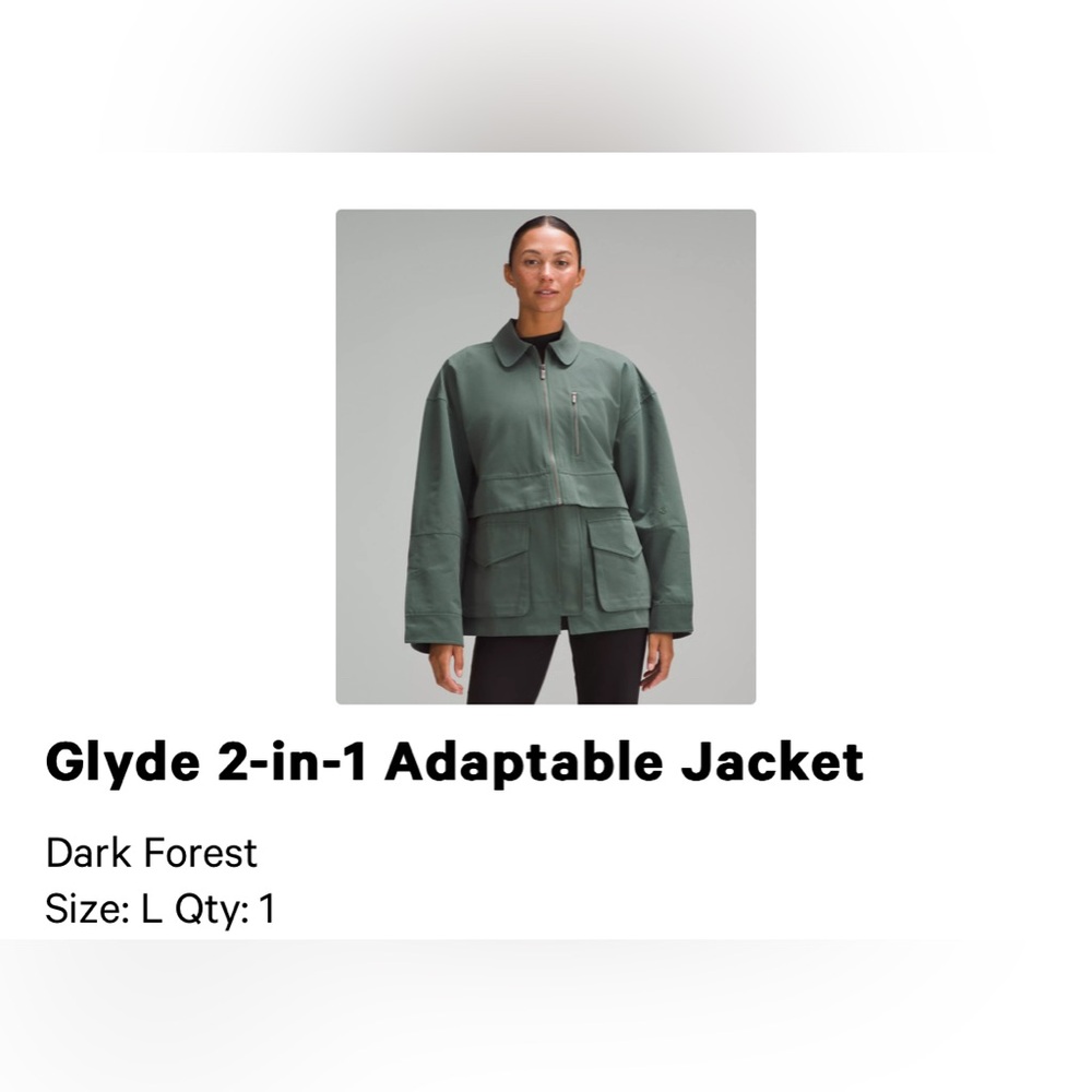 Lululemon Glyde 2-in-1 Adaptable Jacket; new with tag